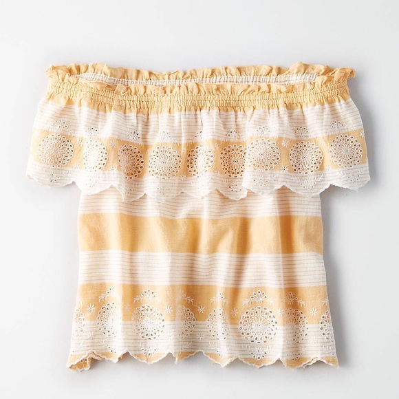 American Eagle Striped Off the Shoulder Top - Picture 2 of 6